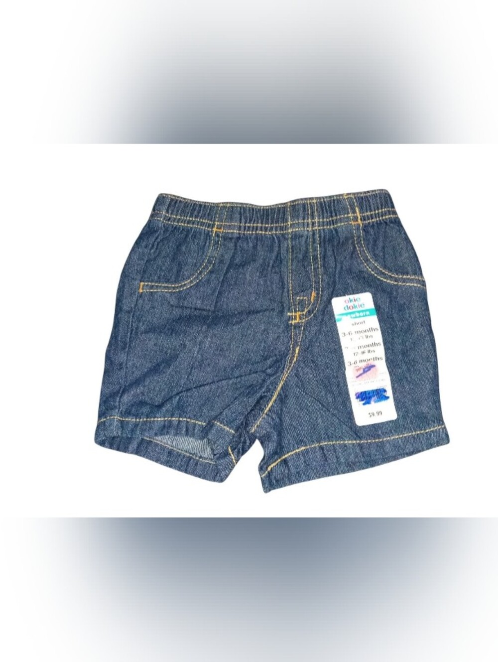 🆕 Baby Boys Okie Dokie 3-6m New Denim Jean Shorts 3/6m